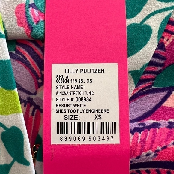 Lilly Pulitzer Winona Stretch Tunic Shes Too Fly Size XS NEW - Picture 14 of 16